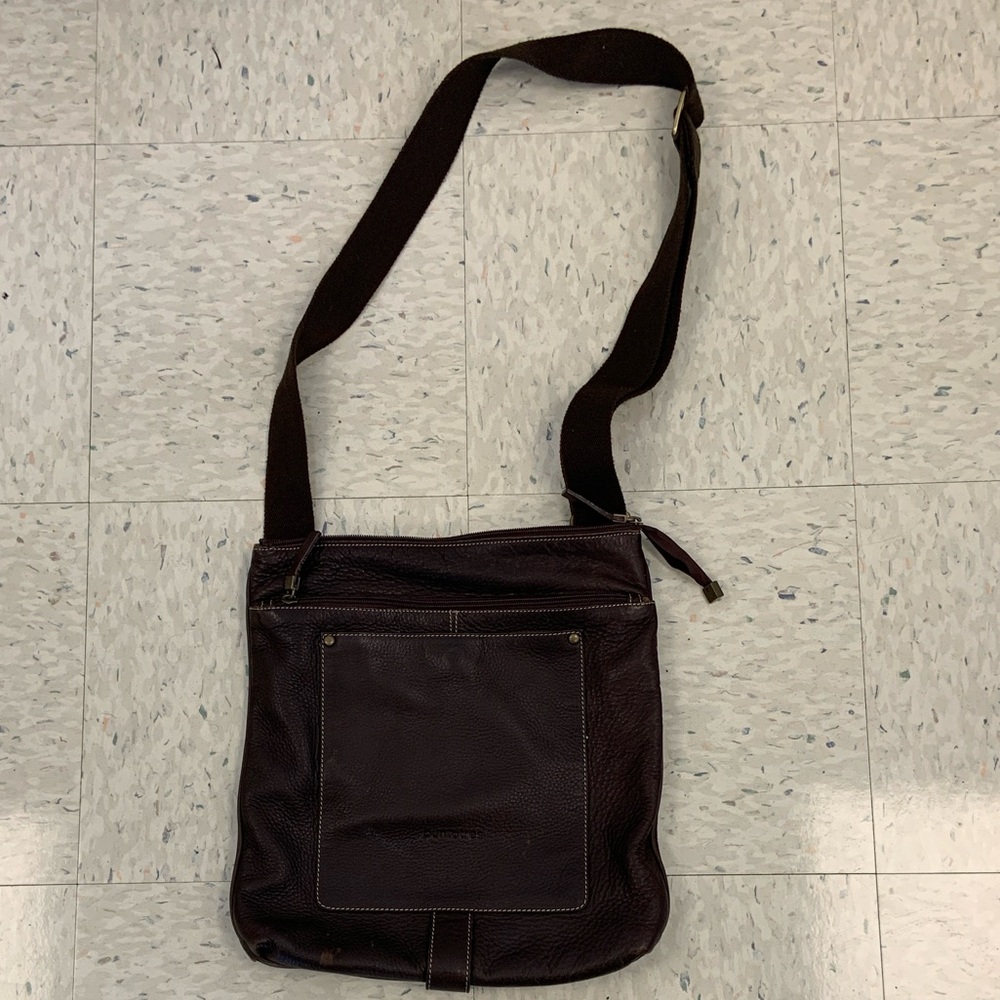 Puntotres Brown Leather Cross Body Bag